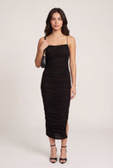 Ruched Criss Cross Back Midi Dress