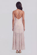 Floral Mesh High Low Dress