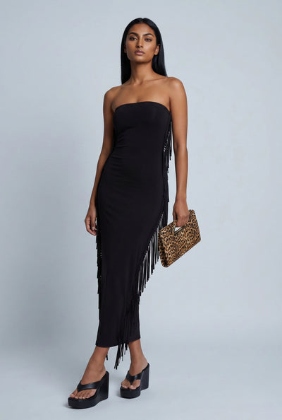 Anika Fringe Side Tube Dress
