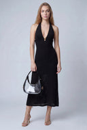 Phoenix Plunge Halter Maxi Dress