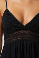 Crochet Insert Tiered Mini Dress