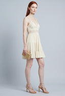 Crochet Insert Tiered Mini Dress