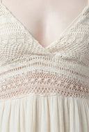 Crochet Insert Tiered Mini Dress