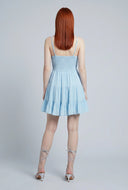 Crochet Insert Tiered Mini Dress