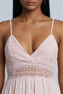 Crochet Insert Tiered Mini Dress