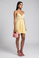Crochet Insert Tiered Mini Dress