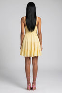 Crochet Insert Tiered Mini Dress