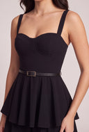 Corset Bodice Belted Mini Dress