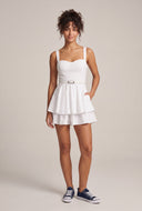 Corset Bodice Belted Mini Dress