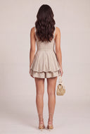 Corset Bodice Belted Mini Dress