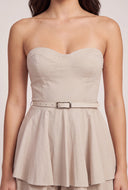 Corset Bodice Belted Mini Dress