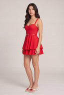 Corset Bodice Belted Mini Dress