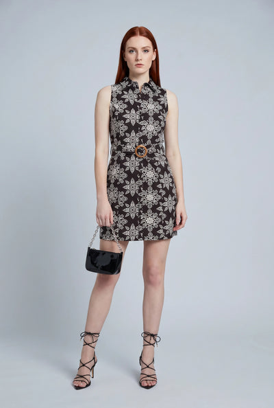 Sleeveless Eyelet Shirt Dress