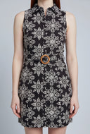 Sleeveless Eyelet Shirt Dress
