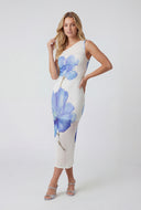 Floral Mesh One Shoulder Asymmetrical Dress