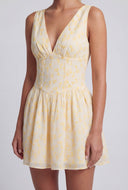 Ditsy Floral Corset Bodice Mini Dress