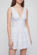 Ditsy Floral Corset Bodice Mini Dress