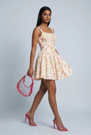 Floral Corset Bodice Peasant Dress
