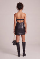 Vegan Leather Tube Mini Dress