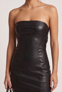 Vegan Leather Tube Mini Dress