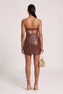 Vegan Leather Tube Mini Dress