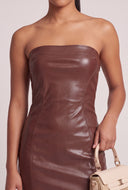 Vegan Leather Tube Mini Dress