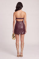 Vegan Leather Tube Mini Dress