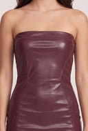 Vegan Leather Tube Mini Dress