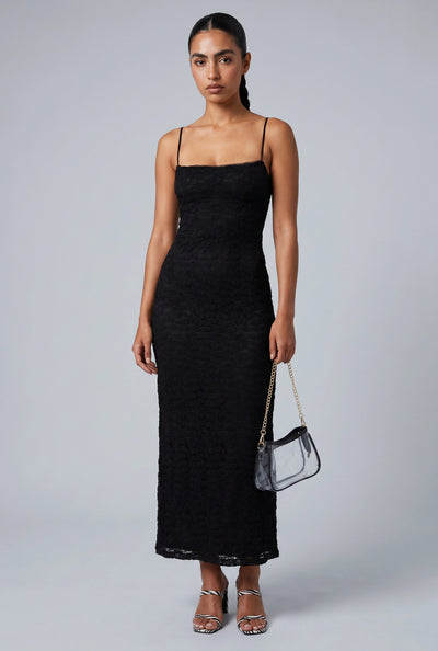 Lace Keyhole Back Maxi Dress
