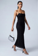 Lace Keyhole Back Maxi Dress