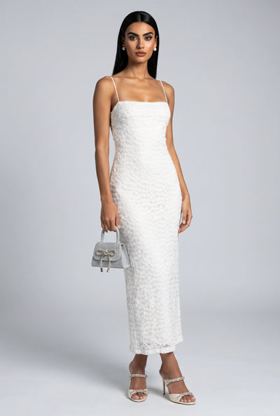 Lace Keyhole Back Maxi Dress
