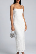 Lace Keyhole Back Maxi Dress