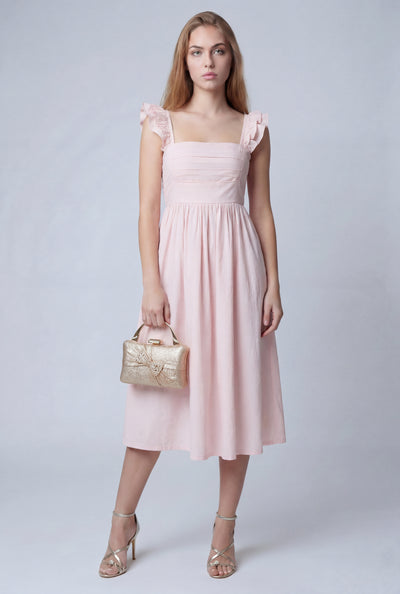 Lace Up Back Midi Dress
