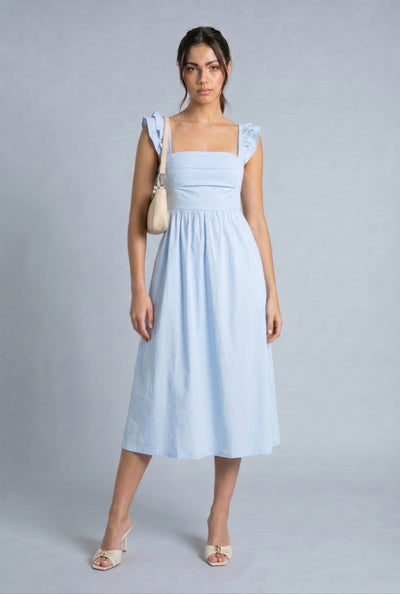Lace Up Back Midi Dress