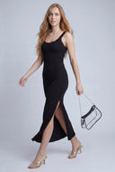 Deborah Ribbed Lace Trim Tank Dress