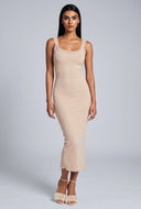 Deborah Ribbed Lace Trim Tank Dress