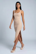 Deborah Ribbed Lace Trim Tank Dress