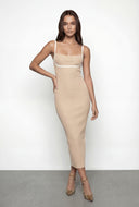 Myra Contrast Square Neck Bodycon Dress
