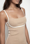 Myra Contrast Square Neck Bodycon Dress