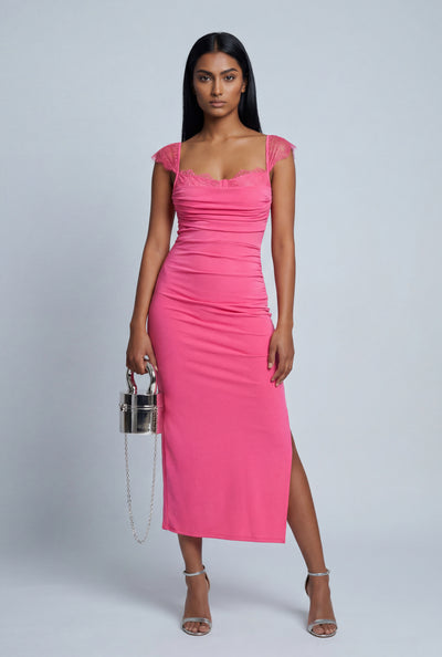 Cowl Neck Midi Dress