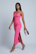 Cowl Neck Midi Dress