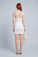 Arisbeth Ribbed Collared Halter Dress