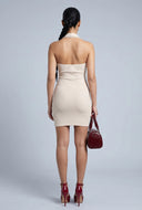 Arisbeth Ribbed Collared Halter Dress