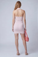 Arisbeth Ribbed Collared Halter Dress