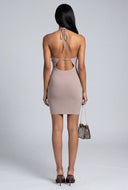 Cowl Neck Halter Mini Dress