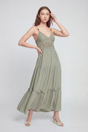 Crochet Tie Back Midi Dress