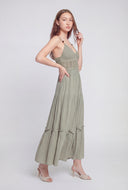 Crochet Tie Back Midi Dress