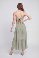 Crochet Tie Back Midi Dress