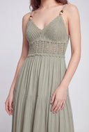 Crochet Tie Back Midi Dress
