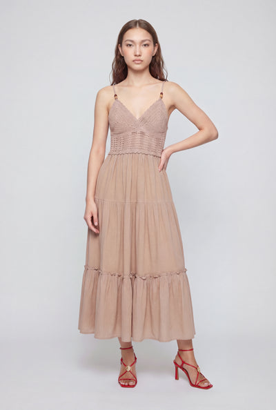Crochet Tie Back Midi Dress